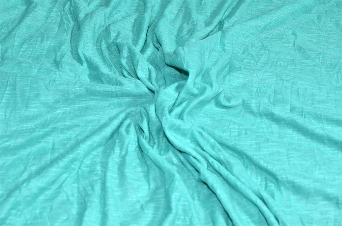 Aqua Lightweight Plain Polyester Jersey Fabric