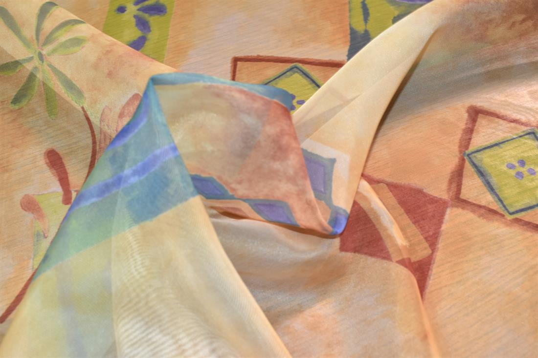 Printed Polyester Organza Fabric