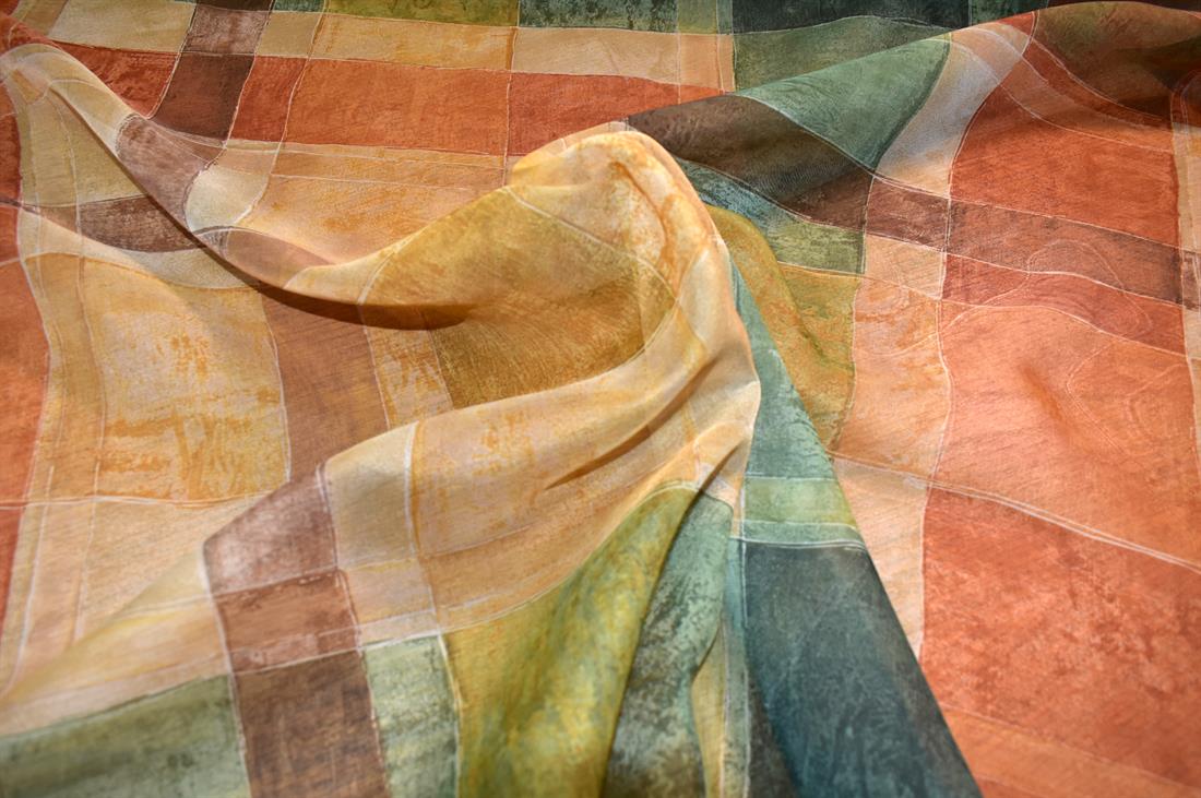 Printed Polyester Organza Fabric