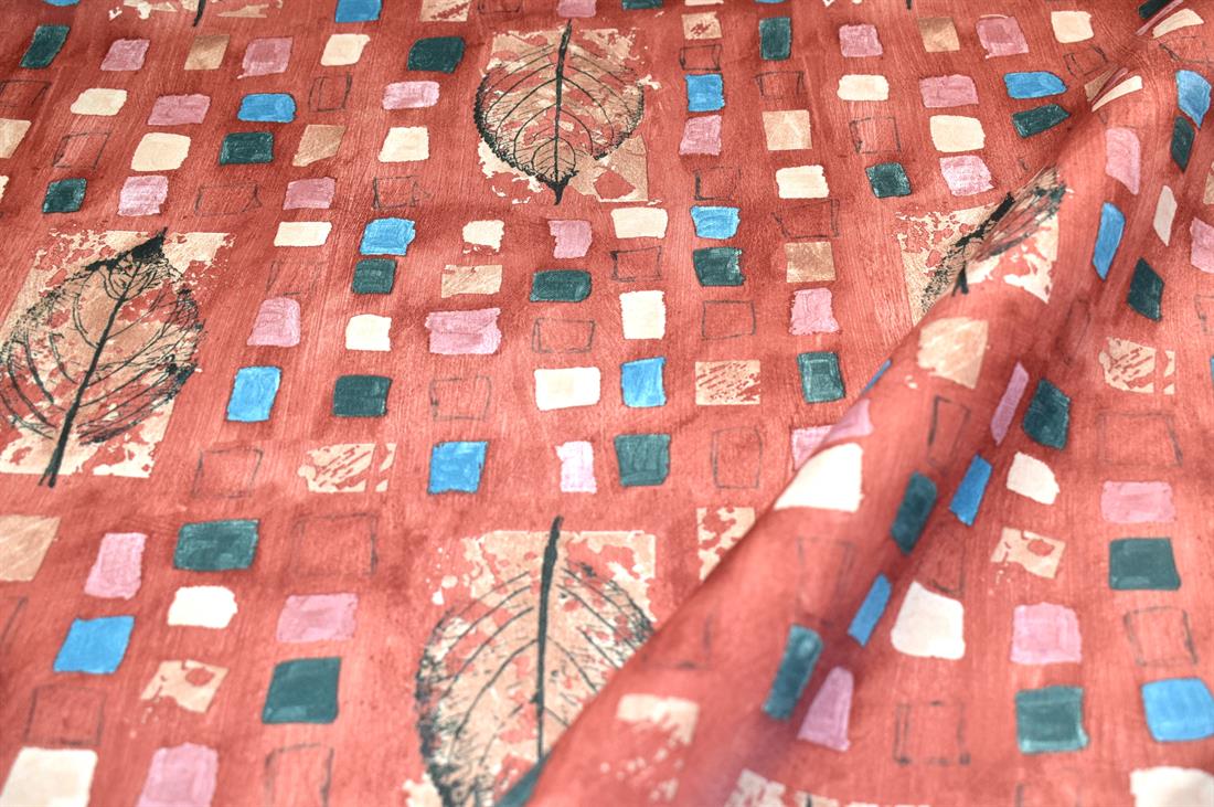 Rust Printed Tablecloth Fabric