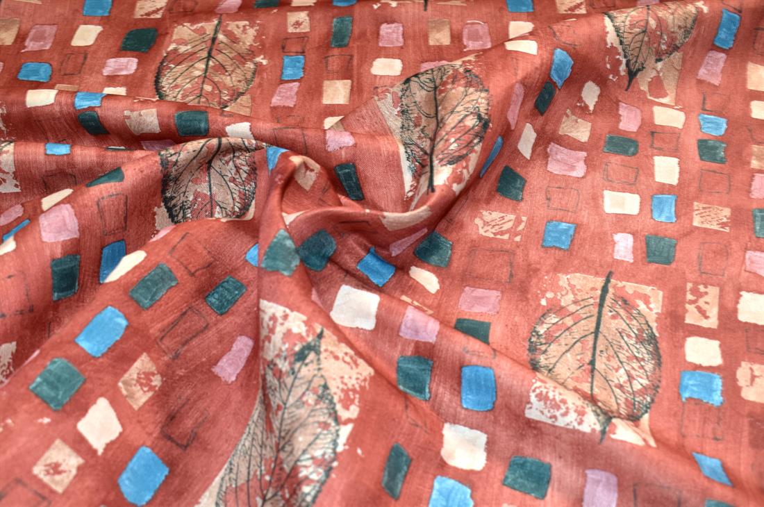 Rust Printed Tablecloth Fabric