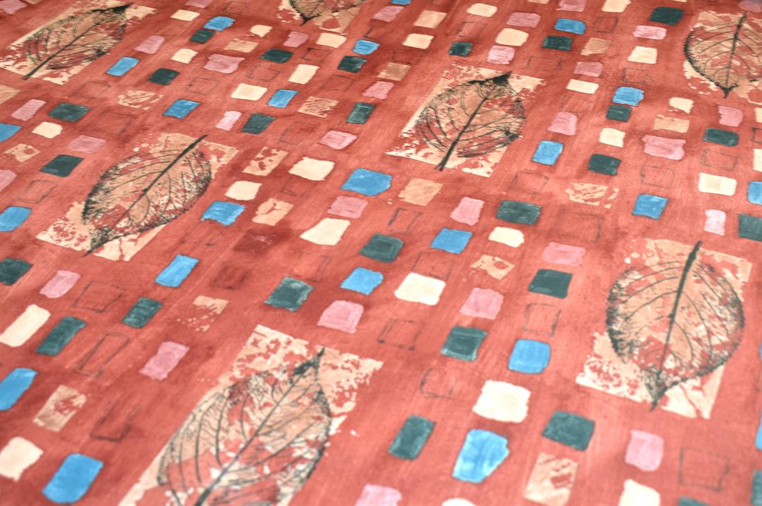 Rust Printed Tablecloth Fabric