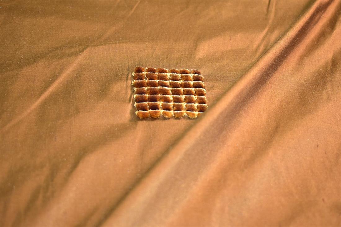 Dark Beige Printed Polyester Fabric