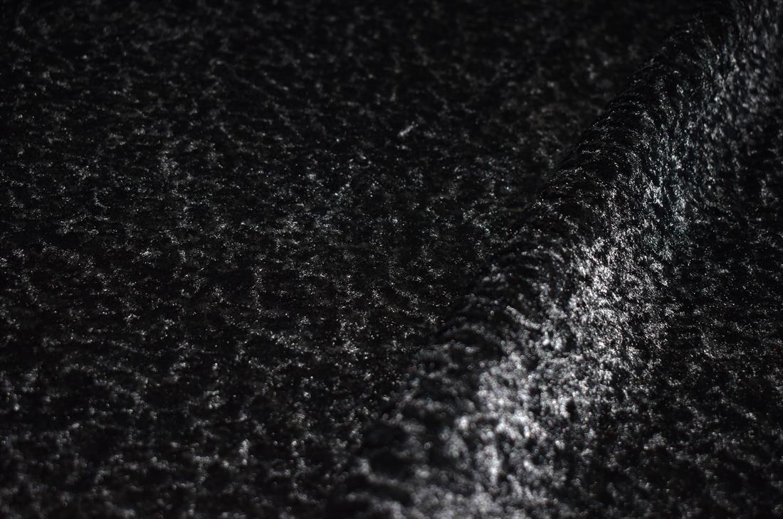 Black Plain Polyester Fur Fabric