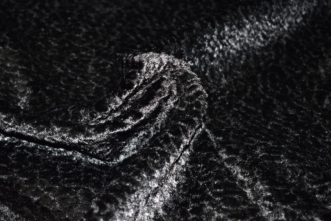Black Plain Polyester Fur Fabric