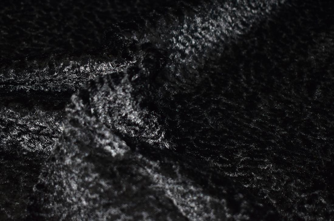 Black Plain Polyester Fur Fabric