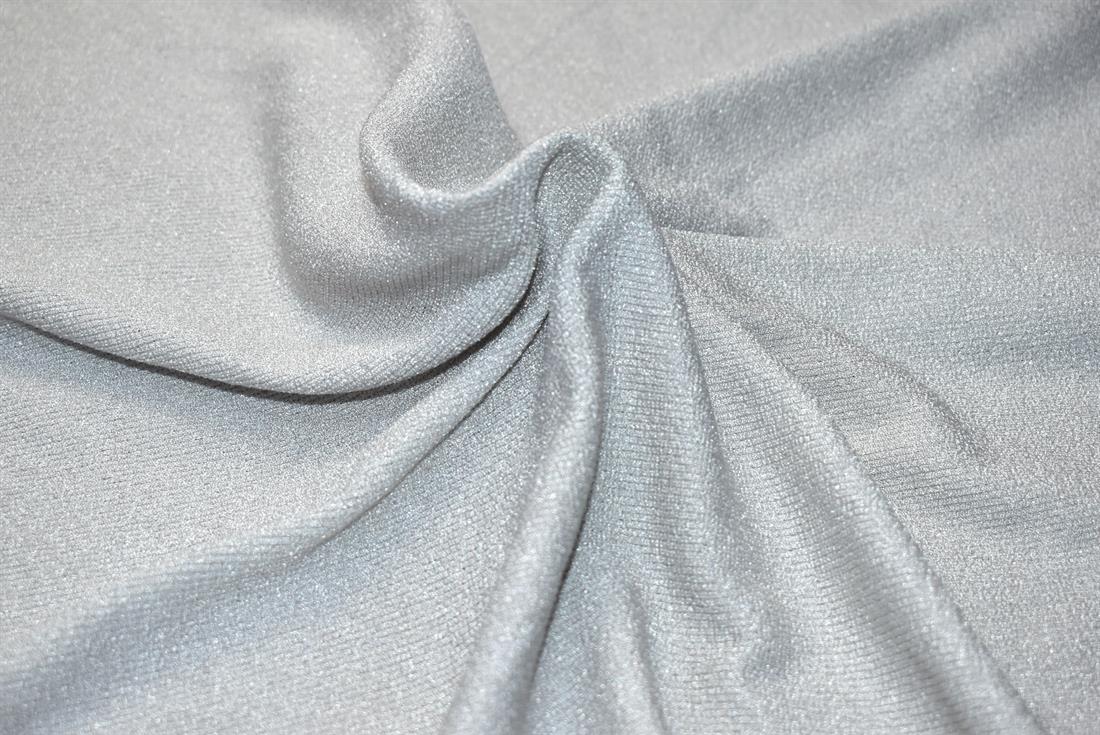 Silver Polyester Jersey Fabric