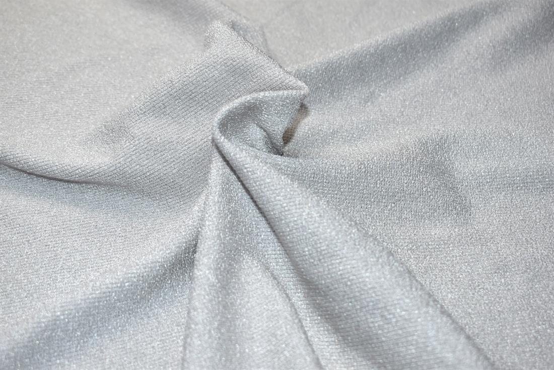 Silver Polyester Jersey Fabric