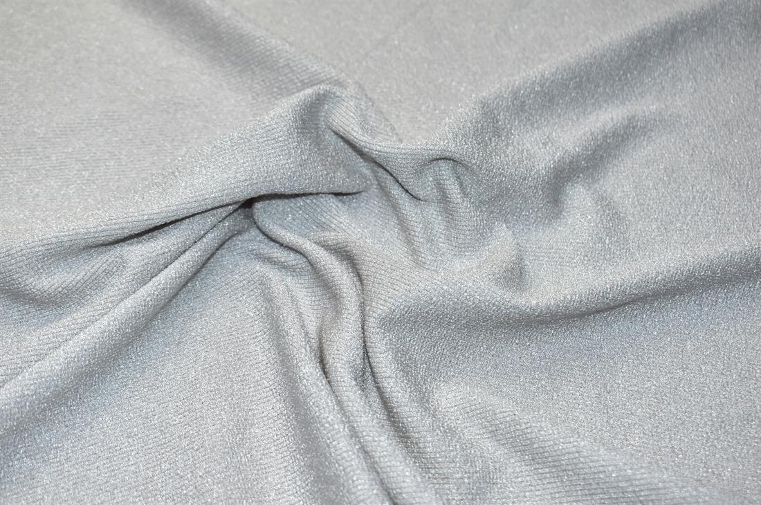 Silver Polyester Jersey Fabric
