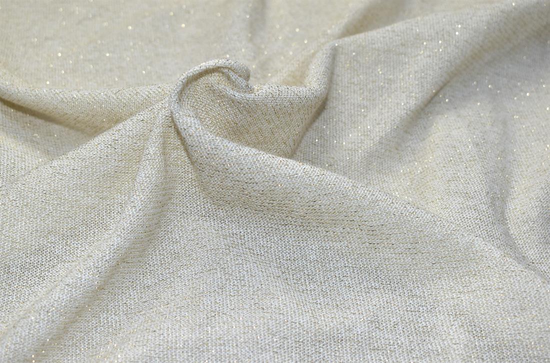 Cream Glitter Polyester Jersey Fabric