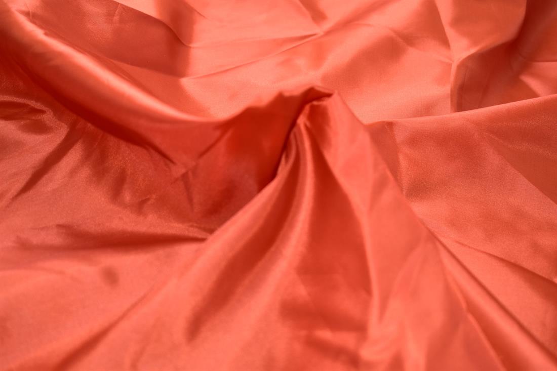 Burnt Orange Plain Polyester Taffeta Fabric