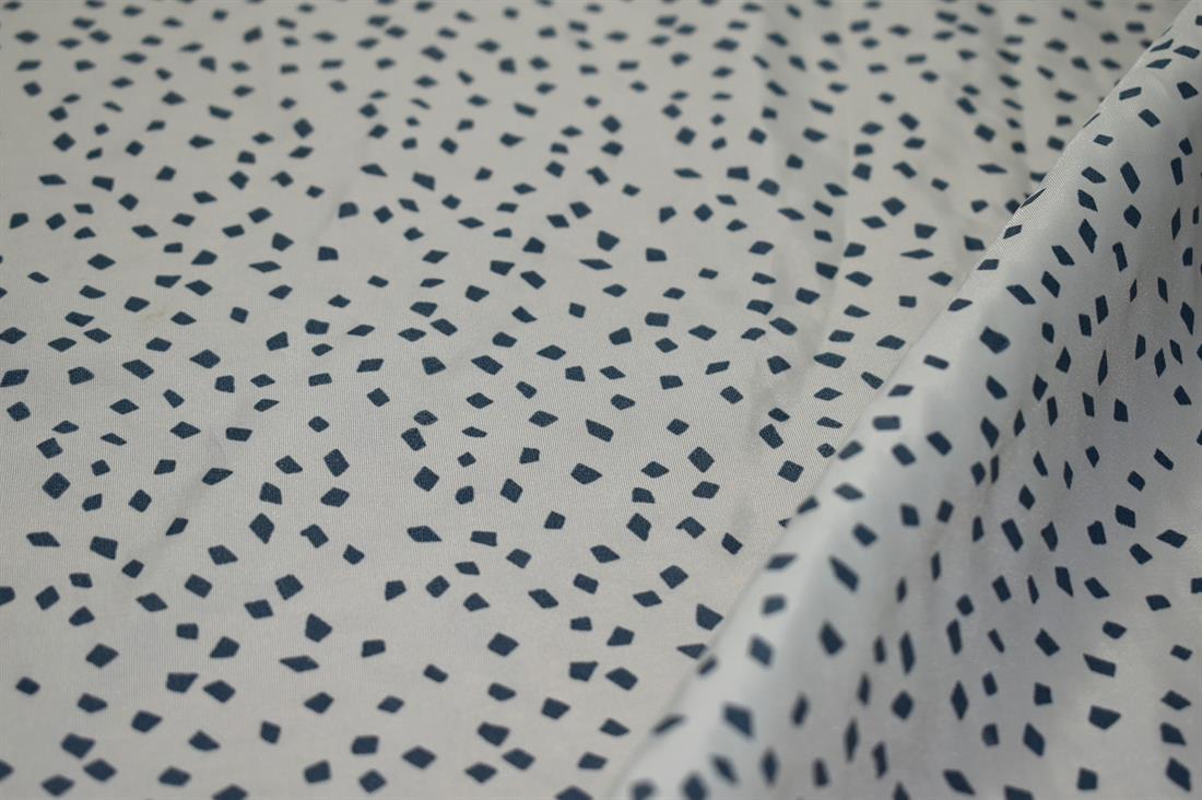 Cream & Black Printed Polyester Fabric