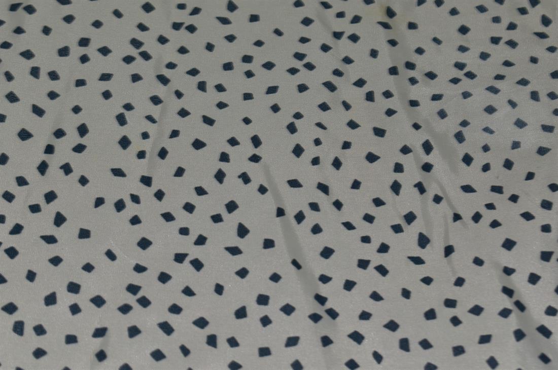 Cream & Black Printed Polyester Fabric