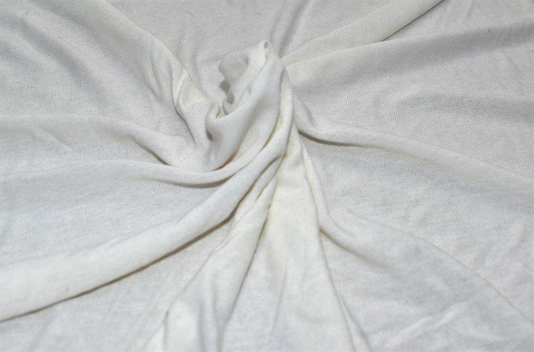 Ivory Plain Polyester Jersey Fabric