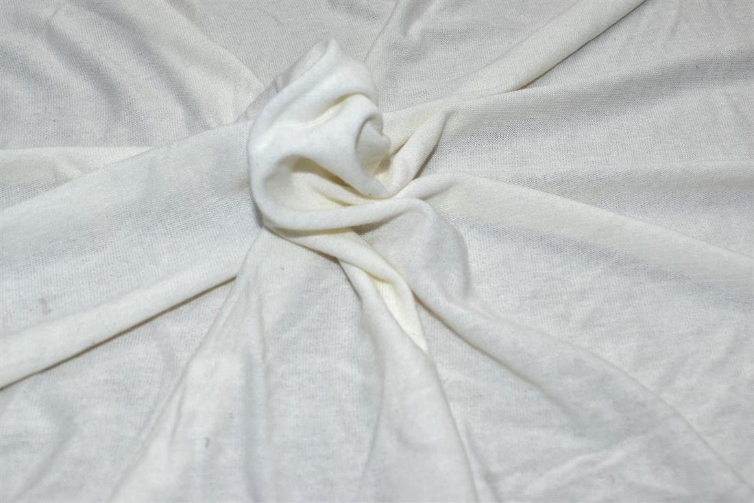 Ivory Plain Polyester Jersey Fabric