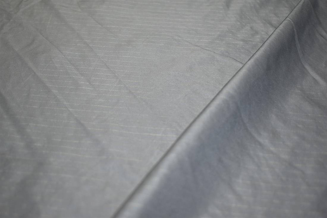 Grey Strips Polyester Taffeta Fabric