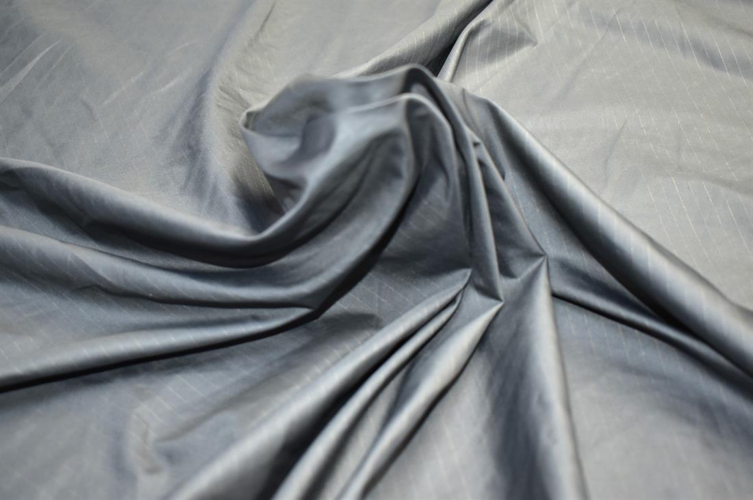 Grey Strips Polyester Taffeta Fabric