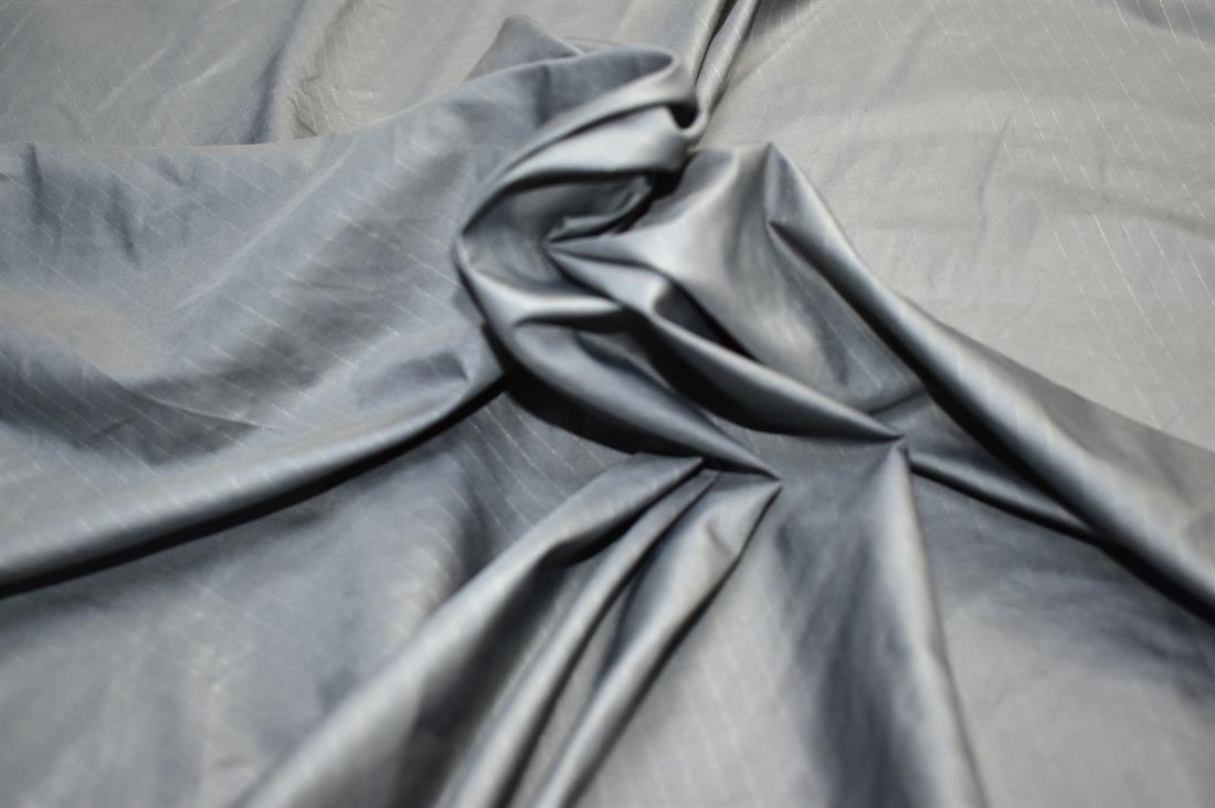 Grey Strips Polyester Taffeta Fabric
