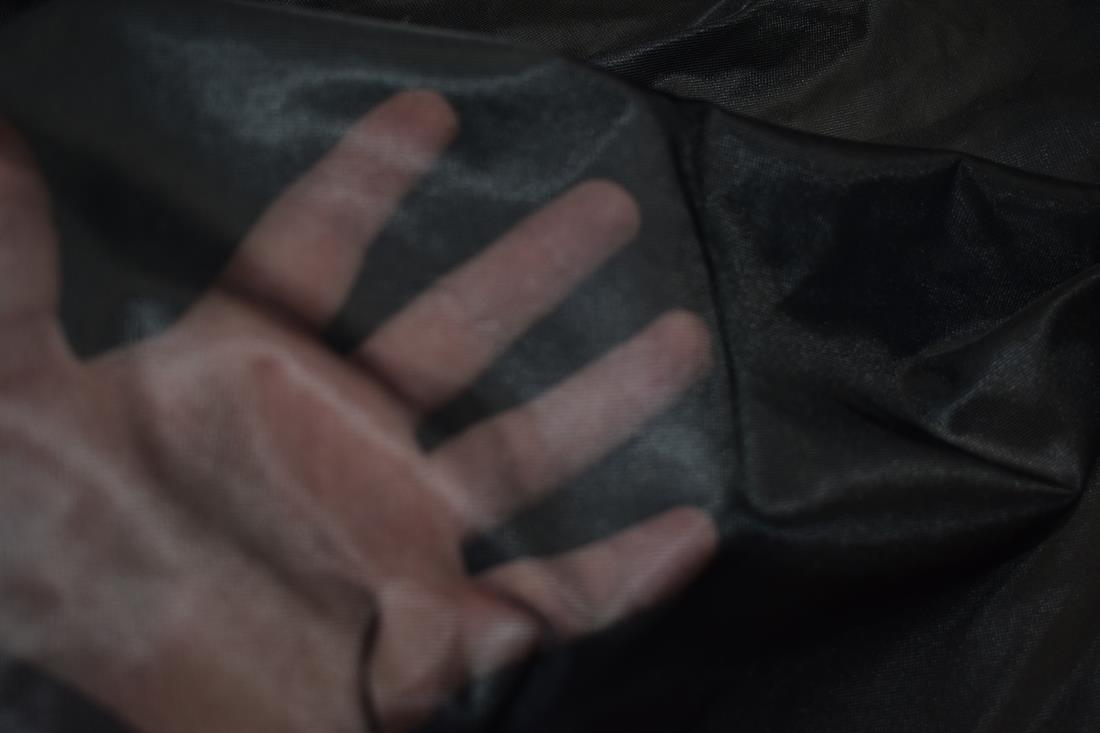 Black Plain Polyester Net Fabric