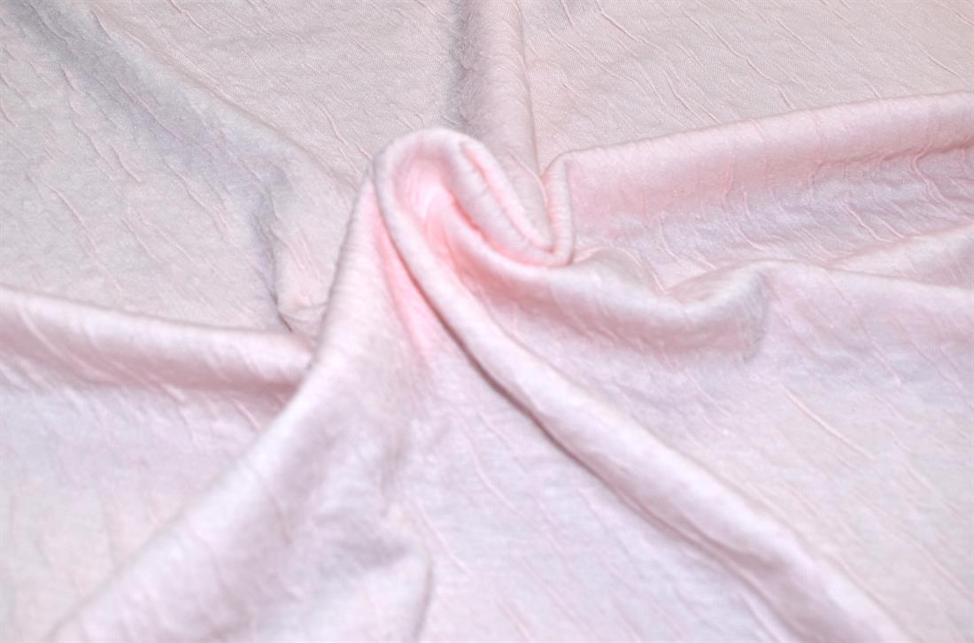 Baby Pink Embroidery Polyester Jersey Fabric