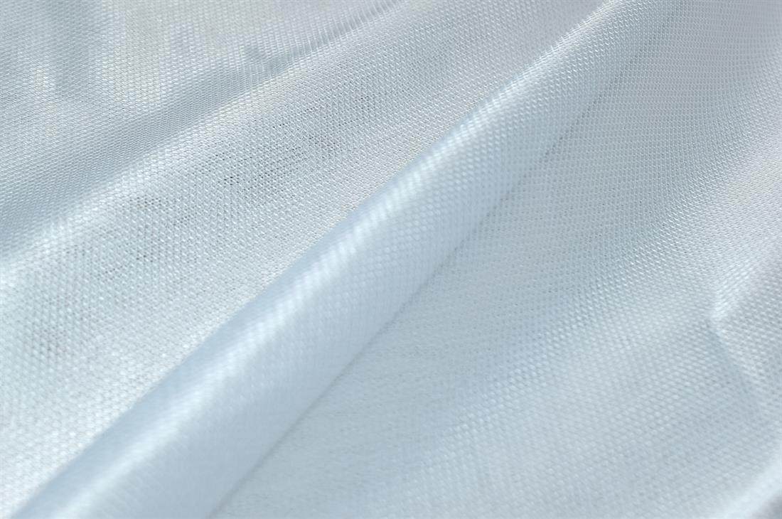 Off White Plain Polyester Net Fabric