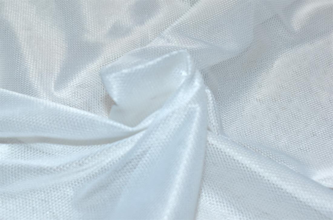 Off White Plain Polyester Net Fabric