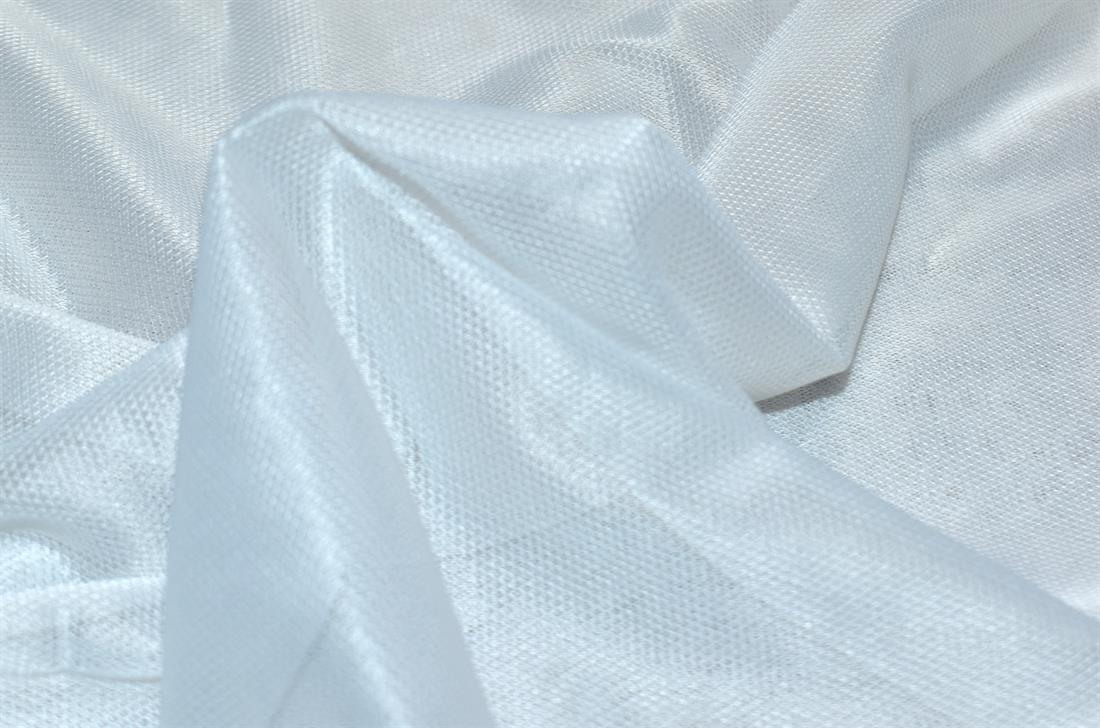 Off White Plain Polyester Net Fabric