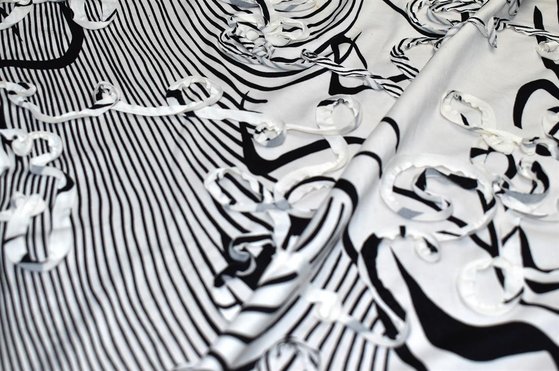 Black & White Printed Polyester Jersey Fabric