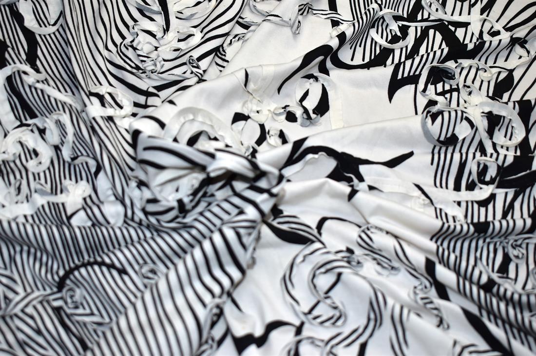 Black & White Printed Polyester Jersey Fabric