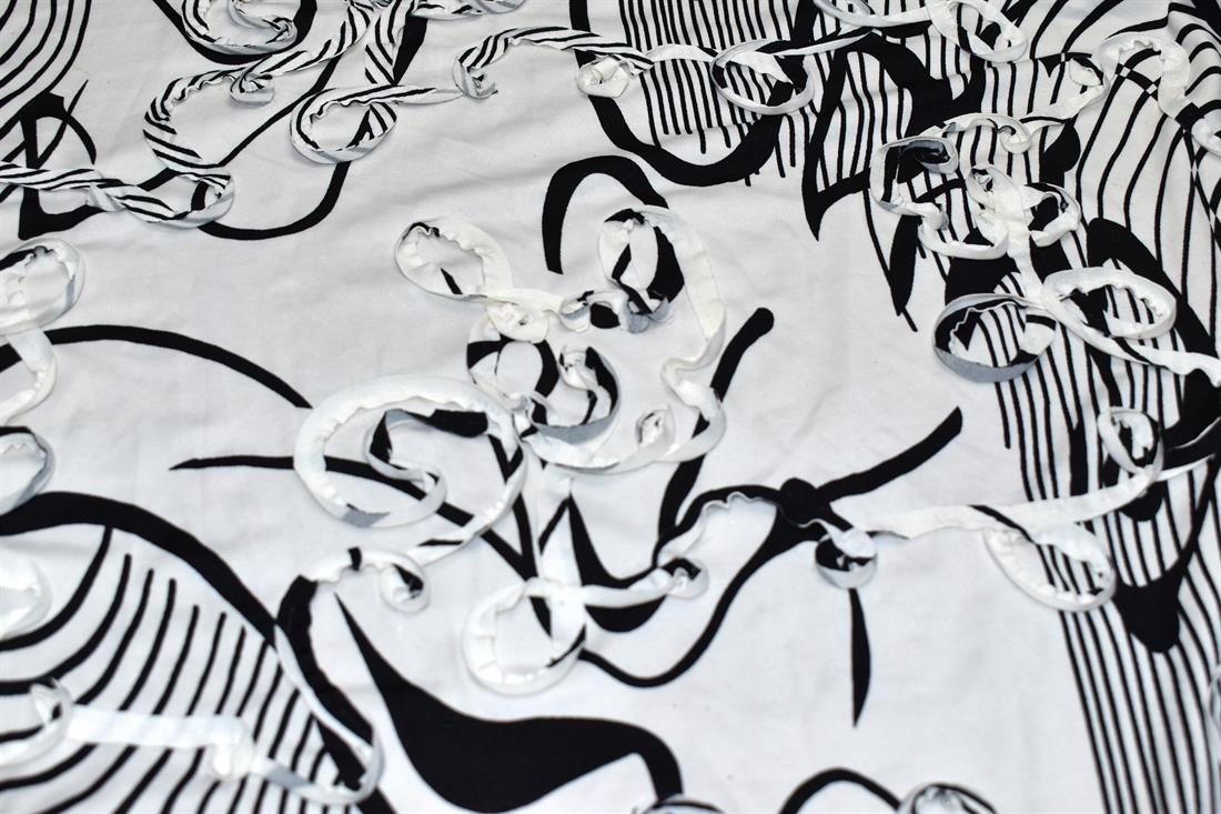 Black & White Printed Polyester Jersey Fabric