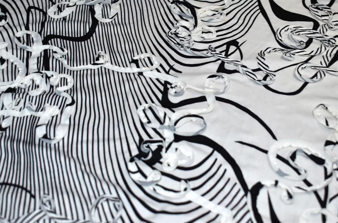 Black & White Printed Polyester Jersey Fabric