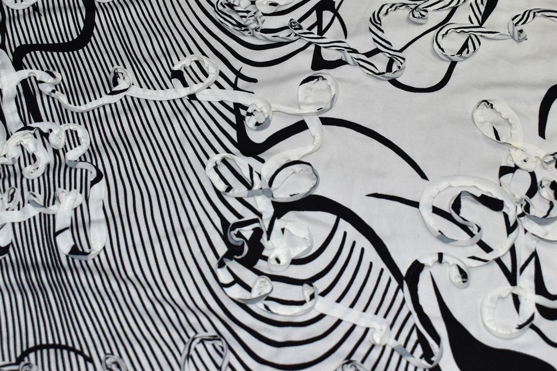Black & White Printed Polyester Jersey Fabric