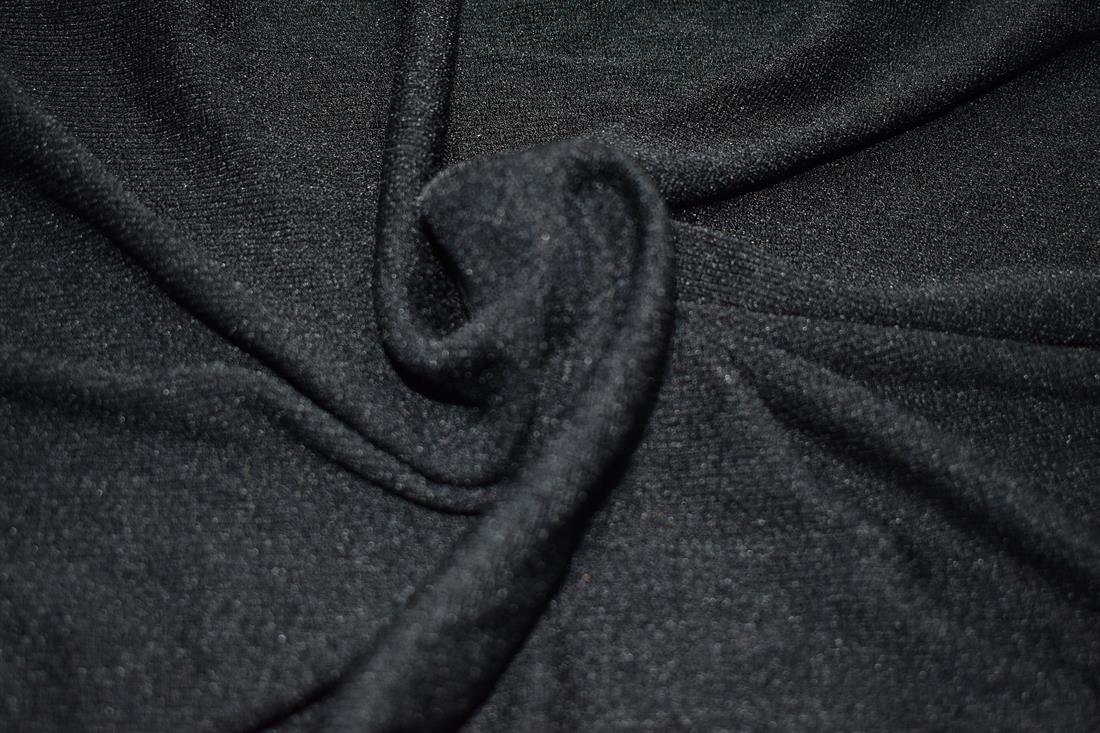 Black Plain Polyester Jersey Fabric