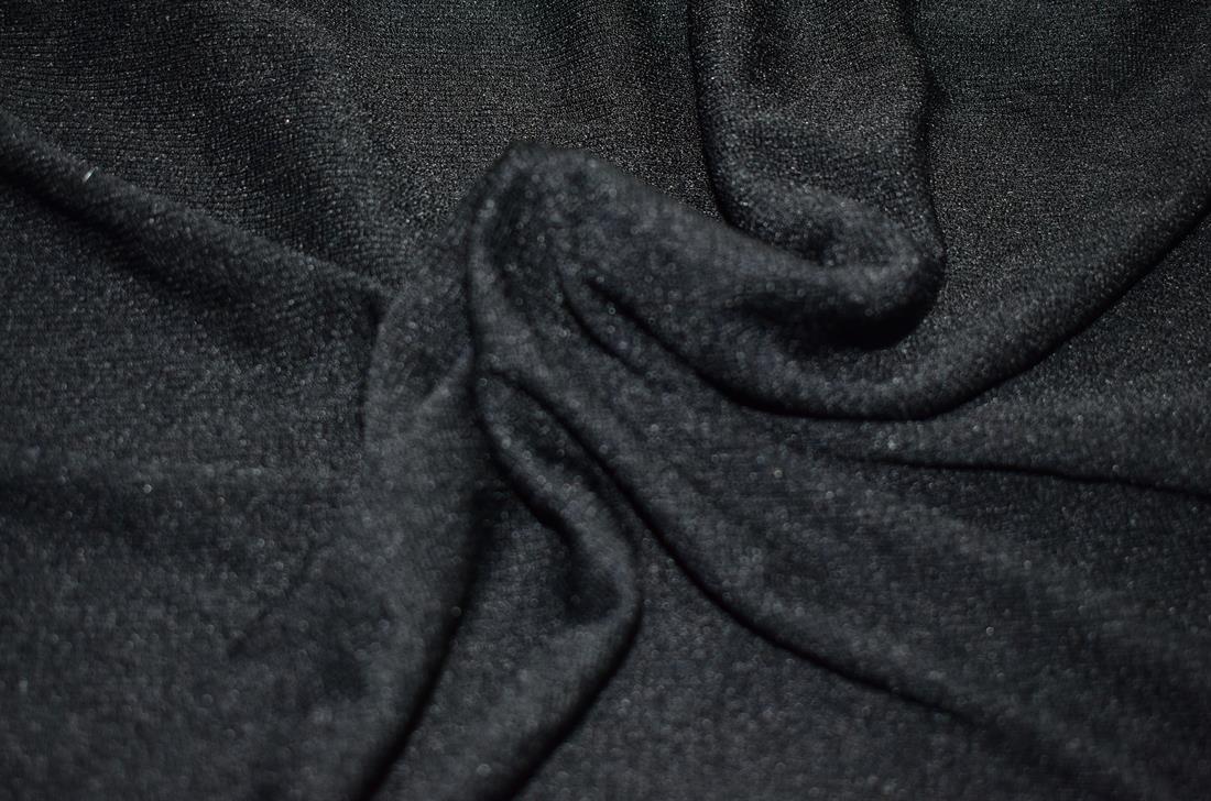 Black Plain Polyester Jersey Fabric