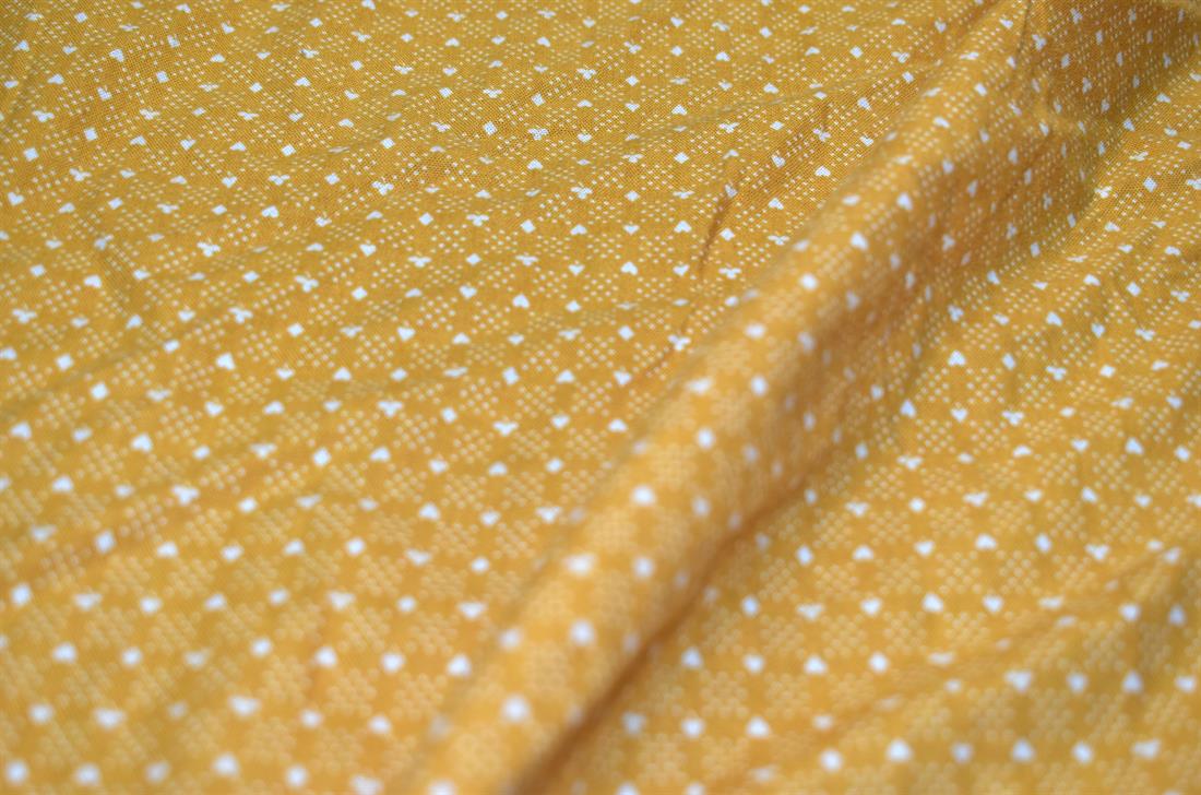 Mustard Printed Polyester Fabric