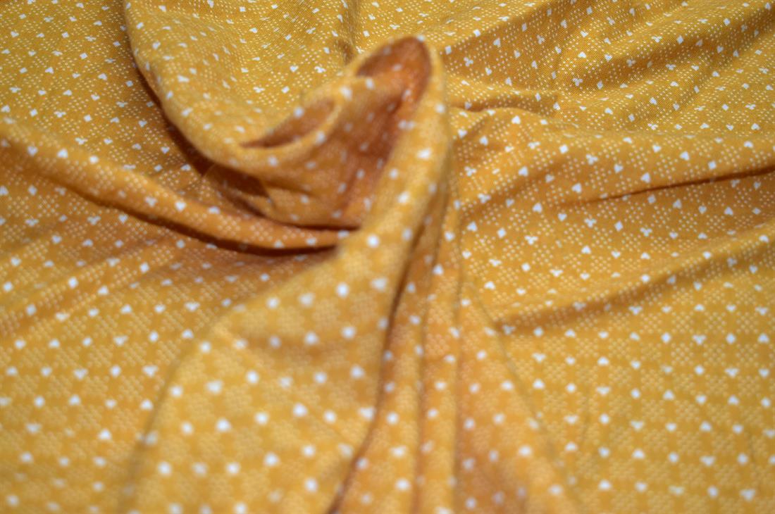 Mustard Printed Polyester Fabric