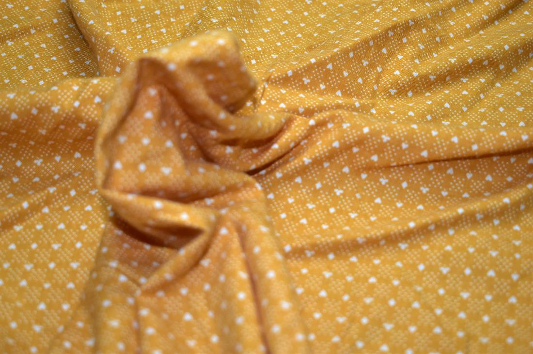 Mustard Printed Polyester Fabric