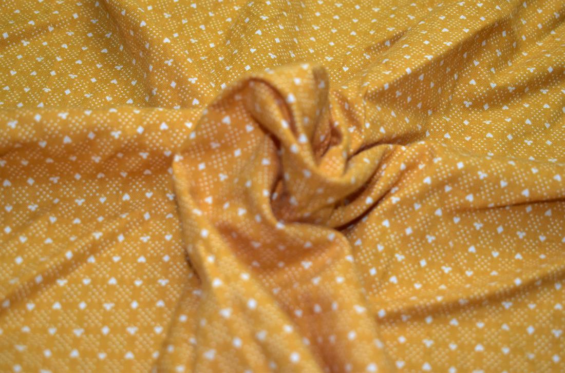 Mustard Printed Polyester Fabric