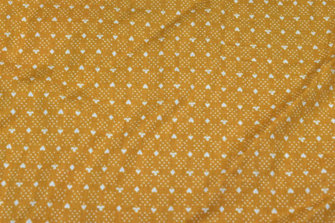 Mustard Printed Polyester Fabric