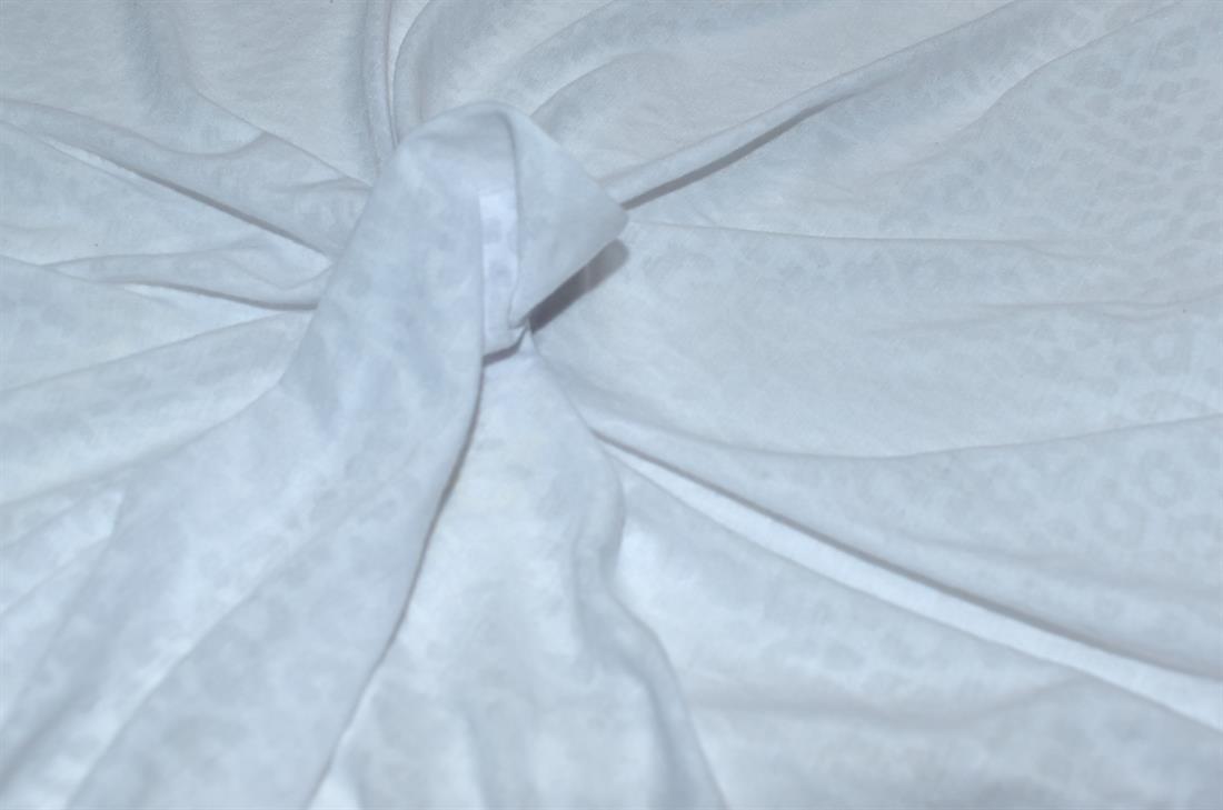 Ivory Printed Embroidery Polyester Jersey Fabric