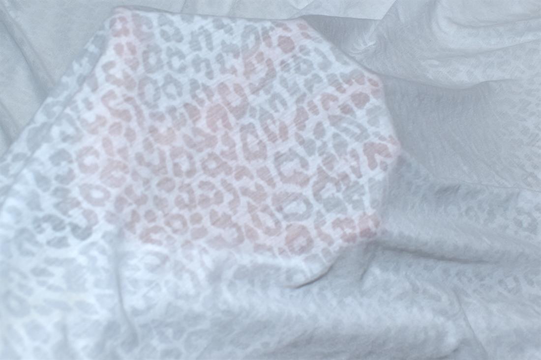 Ivory Printed Embroidery Polyester Jersey Fabric