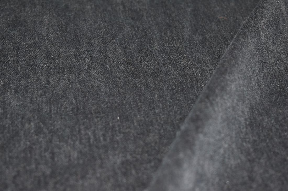 Dark Grey Plain Polyester Velour Velvet Fabric