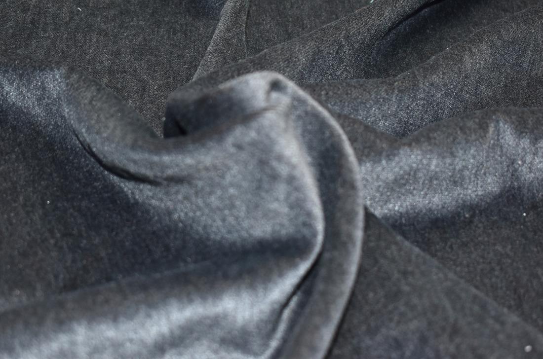 Dark Grey Plain Polyester Velour Velvet Fabric
