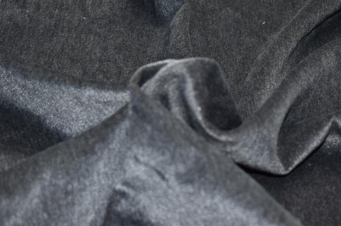 Dark Grey Plain Polyester Velour Velvet Fabric