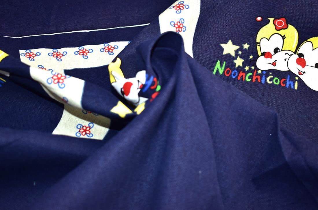 Navy Printed Canvas Fabric