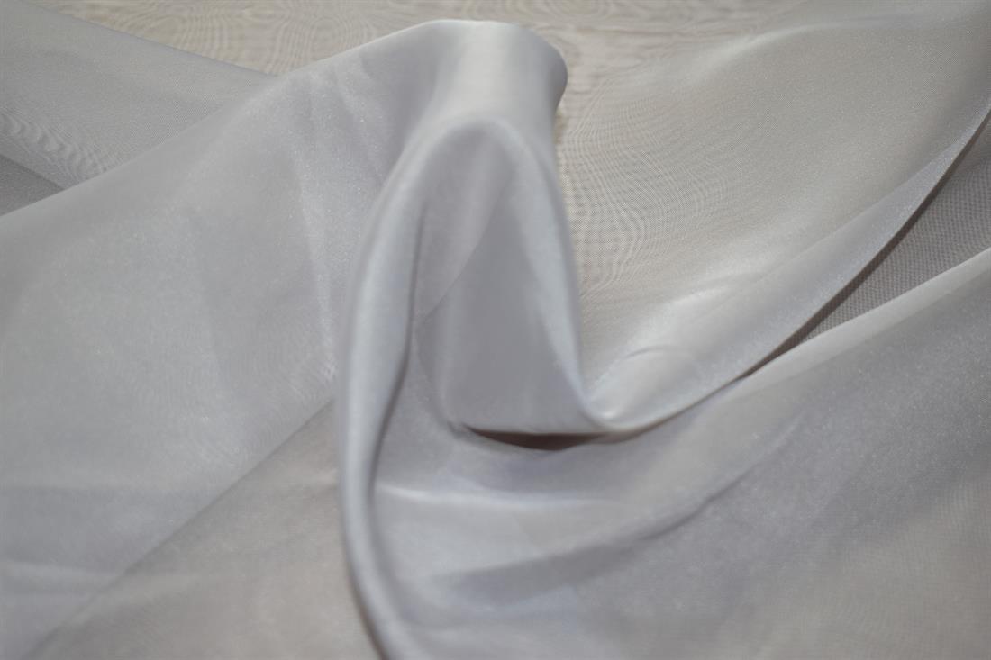 Silver & Grey Plain Polyester Chiffon Fabric