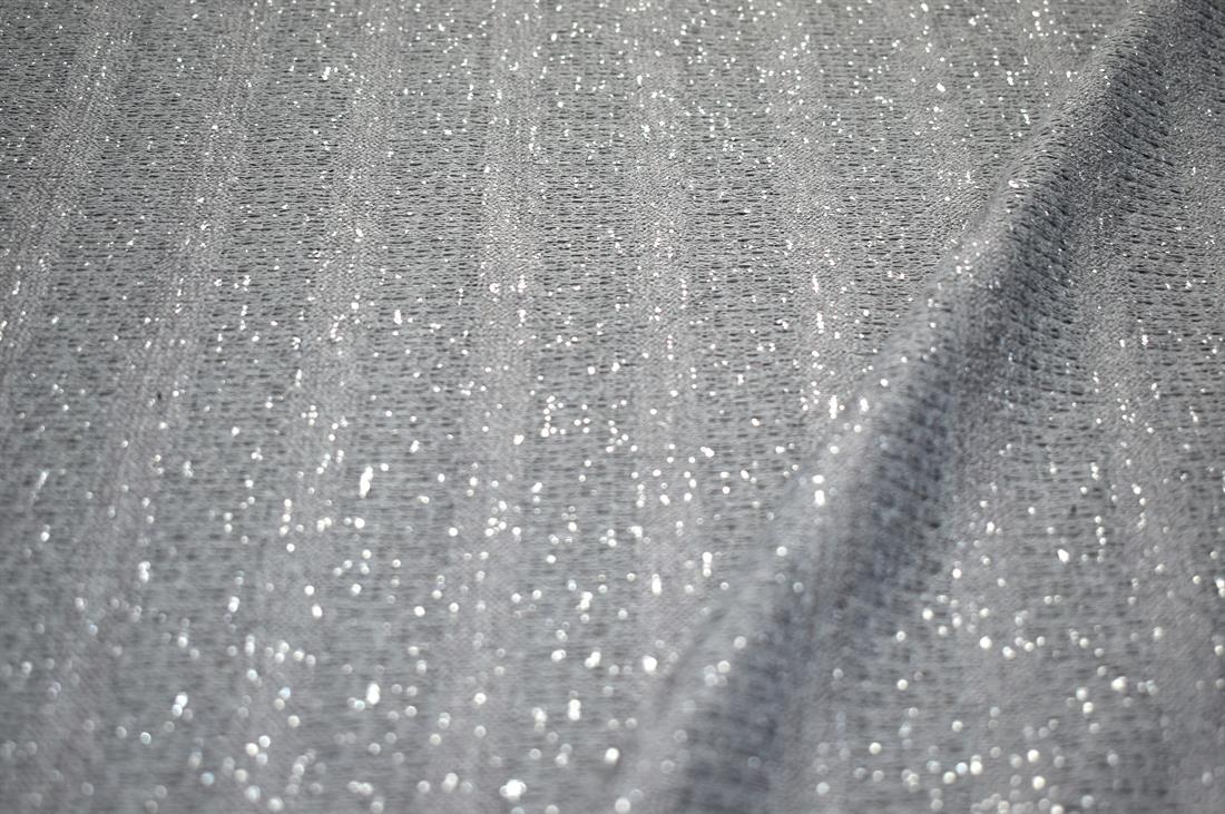 Grey Embroidery Polyester Jersey Fabric