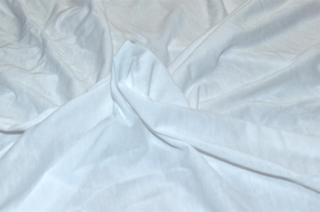 Off White Plain Lightweight Polyester Jersey Fabric