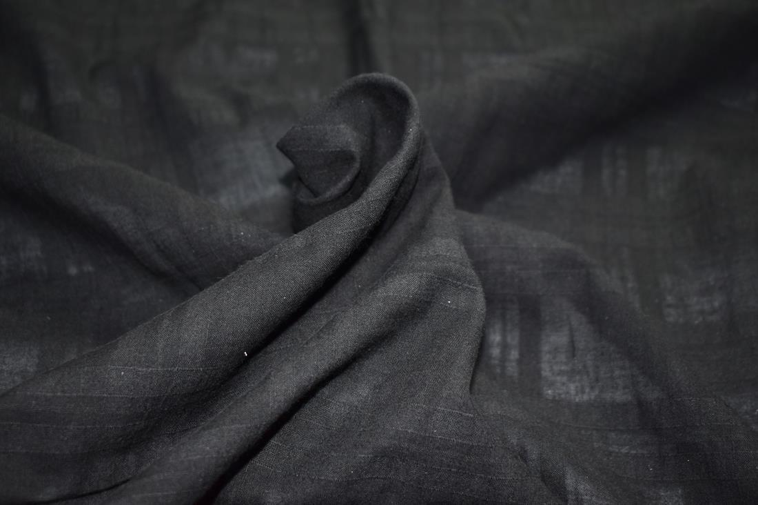 Black Embroidery Polyester Fabric