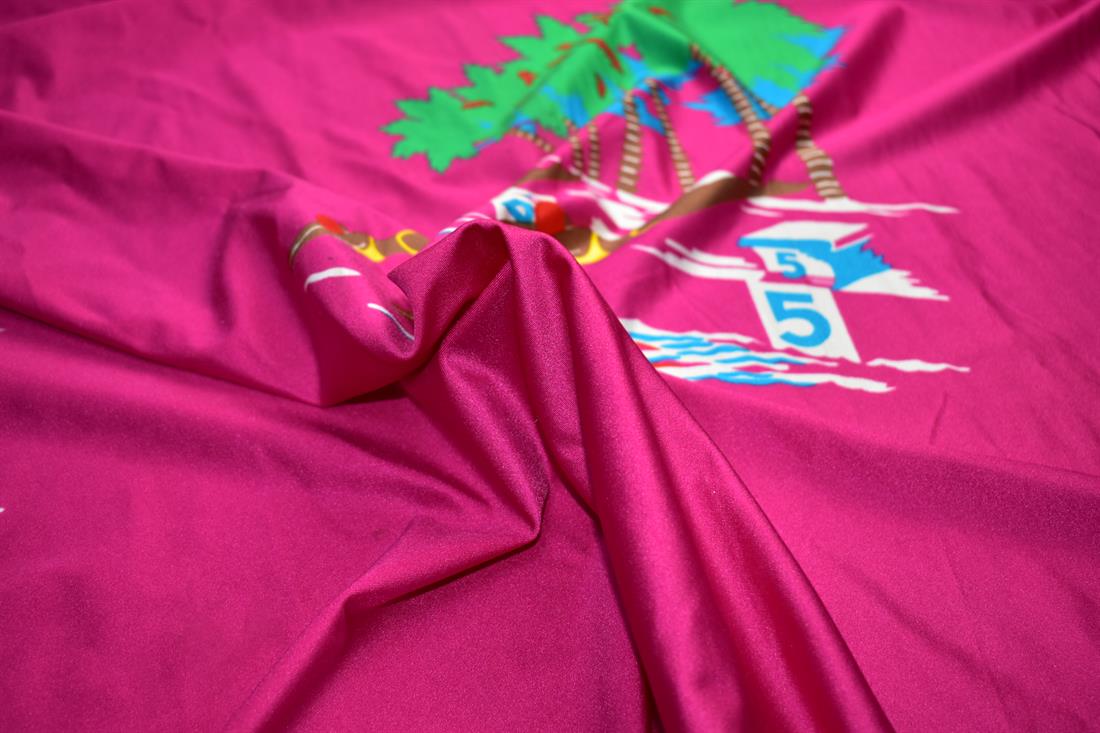 Cerise Panel Polyester Jersey Fabric